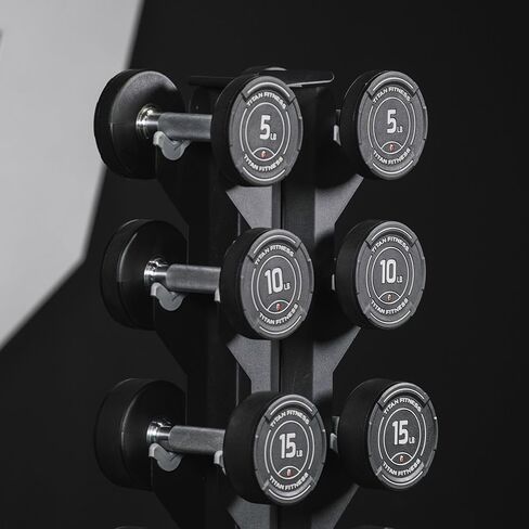 Titan Fitness 5 زوج رف Dummbell الرأسي أو البرج أو تكوين الإطار A ، يناسب 10 دمبل يصل إلى 50 رطلاً لكل منهما ، حواف الوضوح الواقية ، 500 رطل إجمالي ، إكسسوارات الصالة الرياضية المنزلية in Saudi Arabia