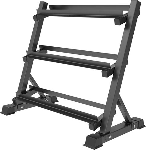 Dumbbell Rack Adjustable 3-Tier Weight Stand, 1100LB Capacity Heavy Duty Weight Storage Rack for Home Gym in Kuwait
