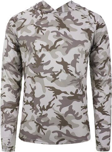 FISHEAL UPF 50+ Mens Fishing Shirts with Hood, Long Sleeve Sun Protection Hunting Shirt, Lightweight Camo Shirt for Hiking in Saudi Arabia
