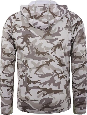 FISHEAL UPF 50+ Mens Fishing Shirts with Hood, Long Sleeve Sun Protection Hunting Shirt, Lightweight Camo Shirt for Hiking in Saudi Arabia