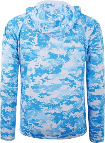 FISHEAL UPF 50+ Mens Fishing Shirts with Hood, Long Sleeve Sun Protection Hunting Shirt, Lightweight Camo Shirt for Hiking in Saudi Arabia