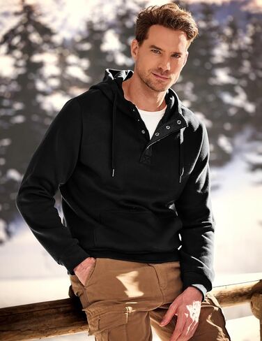 Jmierr Mens 2025 Casual Quarter الرباط Fleece Hoodie Pullover Fall Fall Winter Long Sweeve Buttshirts مع جيب in Saudi Arabia