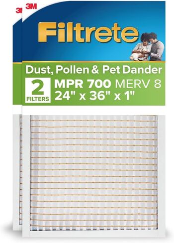 Filtrete 24x30x1 AC Furnace Air Filter, MPR 700, MERV 8, Tough on Pollen, Easy on Airflow, 3-Month Pleated 1-Inch Electrostatic Air Cleaning Filter, 2-Pack in Saudi Arabia