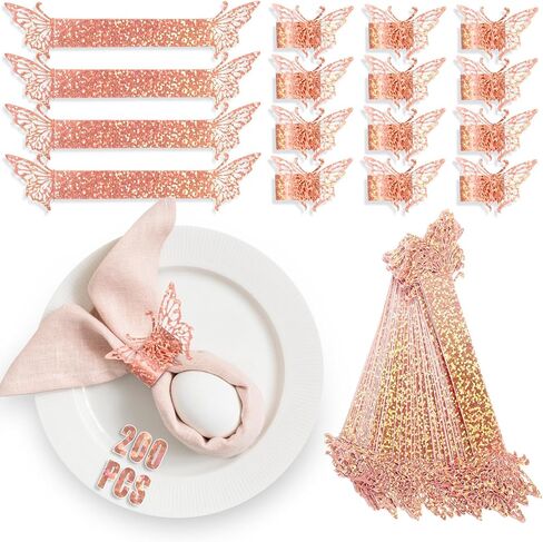 Patelai 200 PCS Gold 3D Butterfly Fedicted Rings Sequed Paper Fackin Mostuters Laser Cut Hollow Butterfly Shape Rings Foil Paper Flack in Saudi Arabia