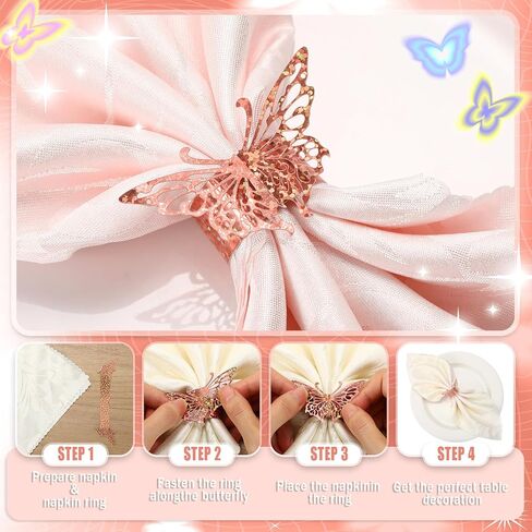 Patelai 200 PCS Gold 3D Butterfly Fedicted Rings Sequed Paper Fackin Mostuters Laser Cut Hollow Butterfly Shape Rings Foil Paper Flack in Saudi Arabia