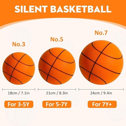 Silent Basketball,2025 New Dribble kjsdsss Silent Basketball,Silent Basket-Ball DribblingIndoor,Foam BasketballIndoor Training Ball for Various Indoor Activities (Orange, NO.7) in Kuwait