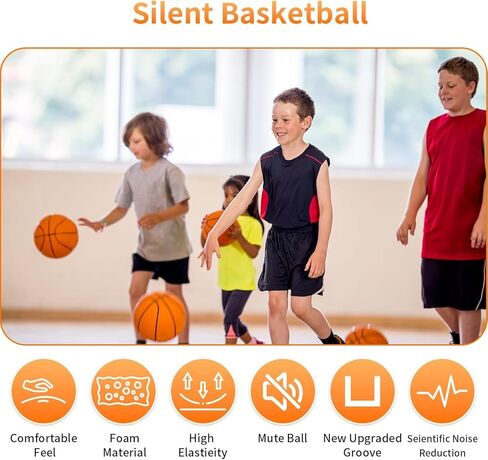 Silent Basketball,2025 New Dribble kjsdsss Silent Basketball,Silent Basket-Ball DribblingIndoor,Foam BasketballIndoor Training Ball for Various Indoor Activities (Orange, NO.7) in Kuwait
