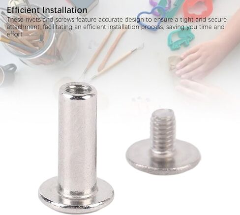 Vvikizy 100 Sets M2.5 Flat Round Head Rivet Stud Fastener Set, Stainless Steel Rivet and Screws, 3.5 * 10 * 7mm, for Leather Crafts Decoration (3.5 * 12 * 7mm) in Saudi Arabia