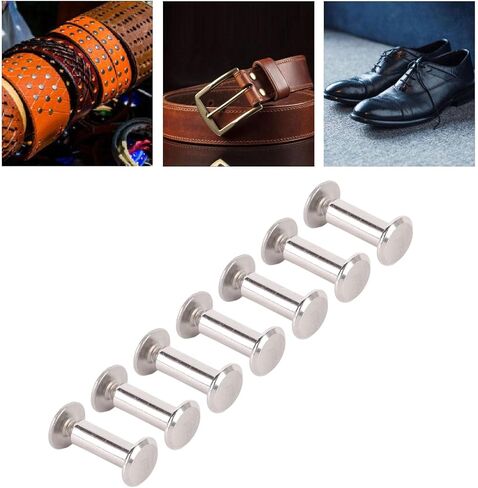 Vvikizy 100 Sets M2.5 Flat Round Head Rivet Stud Fastener Set, Stainless Steel Rivet and Screws, 3.5 * 10 * 7mm, for Leather Crafts Decoration (3.5 * 12 * 7mm) in Saudi Arabia
