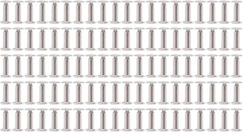 Vvikizy 100 Sets M2.5 Flat Round Head Rivet Stud Fastener Set, Stainless Steel Rivet and Screws, 3.5 * 10 * 7mm, for Leather Crafts Decoration (3.5 * 12 * 7mm) in Saudi Arabia