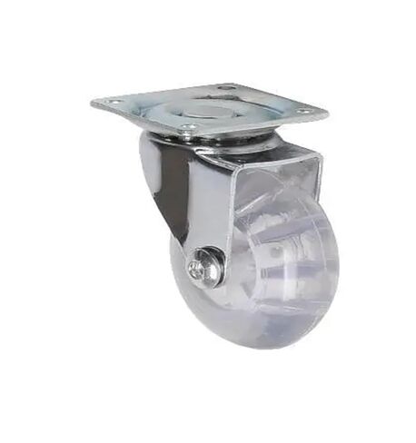 Pack of 4 3-inch casters PU Transparent Crystal Wheel with Brake Furniture Multi-Specification Cabinet Pull(3 Inch-Flat-Brake) in Kuwait