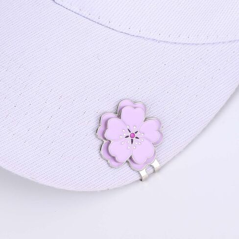 2pcs علامة كرة غولف مغناطيسية مع مقطع قبعة ، شكل زهرة أرجوانية شكل مغناطيس قوي علامة الكرة الجولف الملحقات متعددة الاستخدامات للنساء هدية لاعبي الجولف in Kuwait