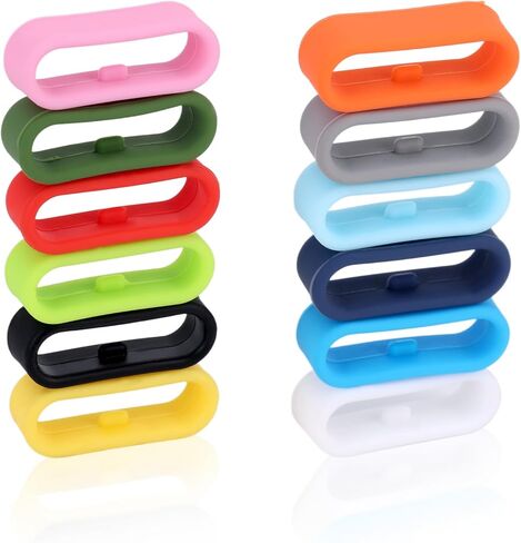 12pcs Silicone Strap Rings for Magic Band+ & 2.0 & More, Fastener Loop Secure Holder Protectors Accessories Clips Compatible with Magic Band+ & 2.0 & More (12 Colors) in Kuwait