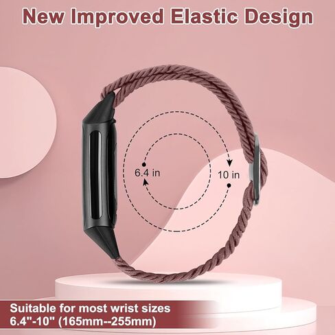 Braided Band Compatible with Fitbit Charge 6/Fitbit Charge 5, Soft Nylon Solo Loop Adjustable Replacement Wristband for Women Men in Kuwait