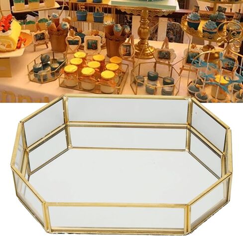 Glass Storage Box Copper Welding Jewelry Display Box, Mini Gold Fern Cactus Planter Organizer Tray in Saudi Arabia
