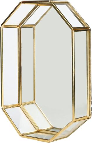 Glass Storage Box Copper Welding Jewelry Display Box, Mini Gold Fern Cactus Planter Organizer Tray in Saudi Arabia