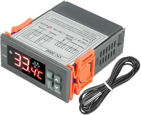 STC-1000 STC-3000 LED ترموستات رقمية لدرجة حرارة الحاضنة تحكم حراري التزحلق التدفئة التبريد 12V 24V 220V (STC-3000 AC 110-220V) in Kuwait