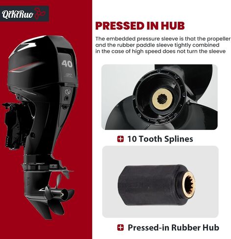 9 1/4 × 10 مروحة قارب الملعب المروحة الألومنيوم لـ Suzuki 8-20HP المحركات الخارجية ، 3 شفرات 10 أسنان ، مرجع OEM رقم 58100-90L60-019 ، RH in Kuwait
