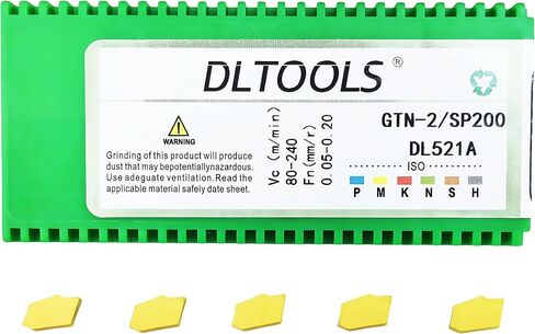 DLTOOLS Industrial GTN-2 (SP200) CVD المغلفة (الأصفر) CNC Carbide إدراج أدوات قطع الصلب ، 10 ٪ in Kuwait