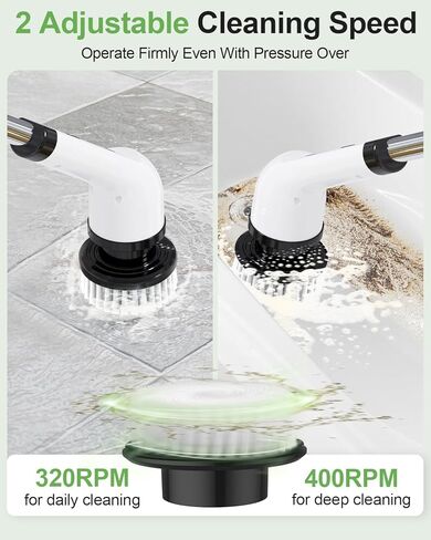 جهاز تنظيف كهربائي تدور ، فرشاة التنظيف اللاسلكي ، عنبر دش الدش مع 8 رؤوس فرشاة 2H سرعة مزدوجة ، مقبض امتداد قابل للتعديل ، IPX7 مقاوم للماء للسيارة بلاط الحوض ، LX XP1 in Kuwait