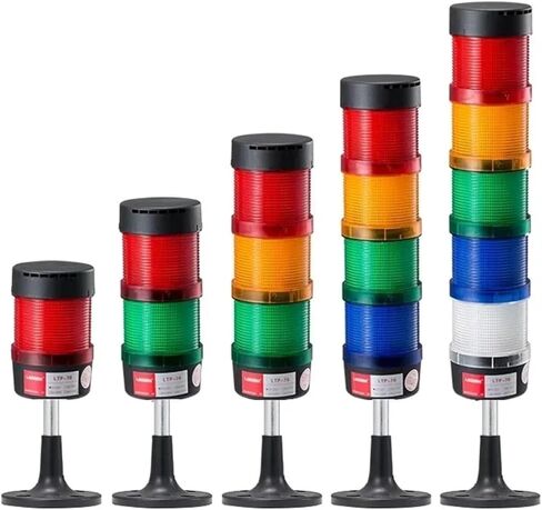 1PCS LED Signal Stack Stack Disk قاعدة ثابتة دوارة فلاش في 1 تحذير من برج ضوء DC12V/24V NO BUZZER (4LAYERS 220V NO BUZ) in Saudi Arabia