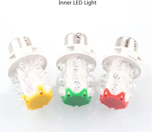 1pcs LED Stack Machine Tool Emergency Warning Light Tower Straight Rod Disk Base DC12V/24V AC110V/220V Without Buzzer(3Layers 12V no Buz) in Saudi Arabia