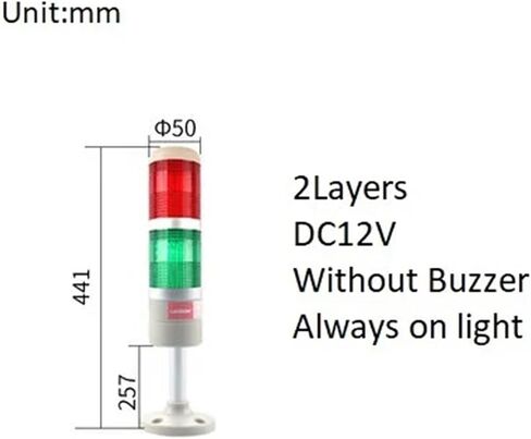 1PCS LED Machine أداة تحذير الطوارئ Tower Tower ROD ROD BASE DC12V/24V AC110V/220V بدون صراخ (3LAYERS 12V NO BUZ) in Kuwait