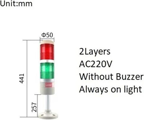 1PCS LED Machine أداة تحذير الطوارئ Tower Tower ROD ROD BASE DC12V/24V AC110V/220V بدون صراخ (3LAYERS 12V NO BUZ) in Kuwait