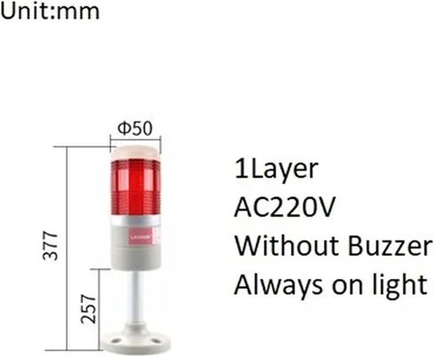 1PCS LED Machine أداة تحذير الطوارئ Tower Tower ROD ROD BASE DC12V/24V AC110V/220V بدون صراخ (3LAYERS 12V NO BUZ) in Kuwait