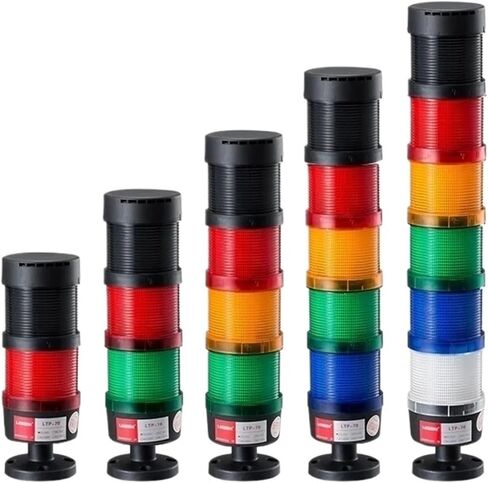 Signal Stack Lamp Rotary Flash Always On LED Adjustable Warning Light Tower DC12V /24V AC110V/220V/380V with Buzzer(2Layers 12V Buzzer) in Saudi Arabia