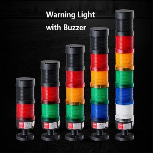 Signal Stack Lamp Rotary Flash Always On LED Adjustable Warning Light Tower DC12V /24V AC110V/220V/380V with Buzzer(2Layers 12V Buzzer) in Saudi Arabia