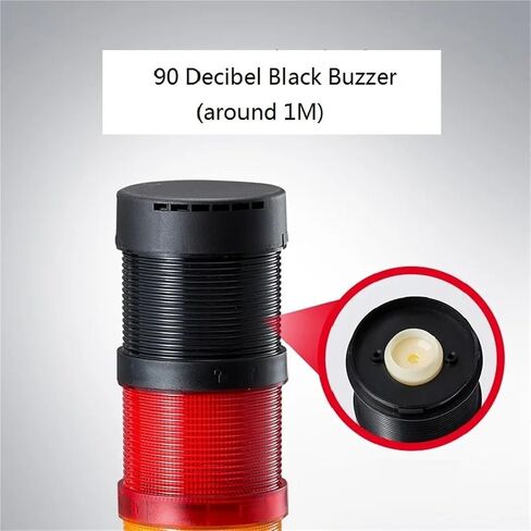 Signal Stack Lamp Rotary Flash Always On LED Adjustable Warning Light Tower DC12V /24V AC110V/220V/380V with Buzzer(2Layers 12V Buzzer) in Saudi Arabia