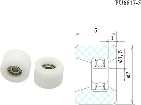 5pcs pu عجلات الأصابع المطلية مع الحامل ألعاب التزلج على لوح التزلج الأصابع rowler 1.5 * 8 * 5mm 1.5 * 7 * 5mm (PU6818-5 1.5x8x5mm) in Kuwait