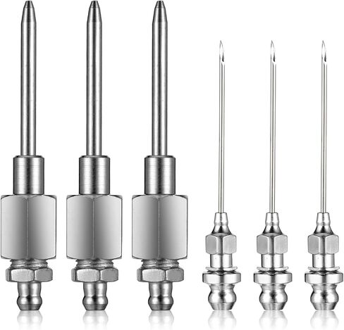 6-Pack Grease Needle Accessory Set, Stainless Steel Grease Needle Tip Kit Fitting Tool Accessory in Saudi Arabia