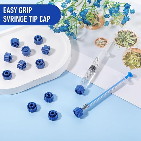 Lusofie 50 PCS CAPS ، غطاء طرف الإبرة ، قبعات طرف المحقنة ، لا يوجد غطاء قفل إبرة ، سهولة الاستغناء عن محقنة الأزرق لتغذية لوازم مختبر أنابيب التغذية in Saudi Arabia