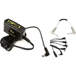 Truetone 1 بقعة Slim 9V DC Adapter + Hosa CPE -106 Guitar Dedalboard Catch Cable - الزاوية اليمنى إلى الزاوية اليمنى - 6 بوصة + in Kuwait