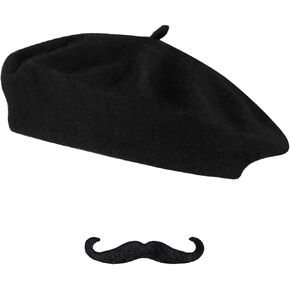 مجموعة Choyaxo 2pcs Hat French Beret بما في ذلك Beret Matache for Men Halloween French Party in Kuwait