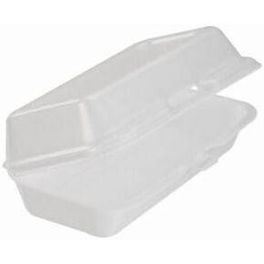 DART Foam Hot Dog Container with Hinged Lid, 7-1/10 x 3-4/5 x 2-3/10, White, 125/Bag in Saudi Arabia