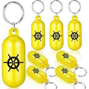 Soulchen 5 Pcs Boat Floating Keychains 2.56'' x 0.98'' Yellow Buoy Float Key Pendant Oval Shape Plastic Boat Key Ring for Boating Sailing Surfing Fishing Outdoor Water Sport Accessory in Saudi Arabia