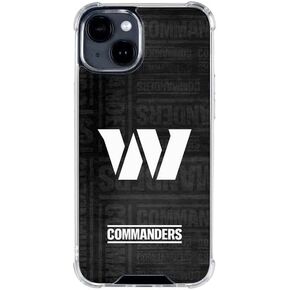 Skinit Clear Phone Case Compatible with iPhone 15 - Officially Licensed NFL Washington Commanders Black and White Design in Saudi Arabia