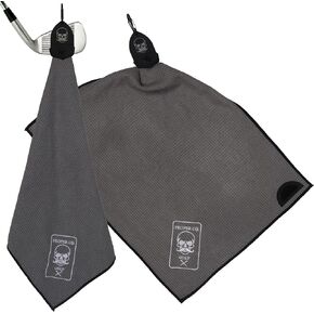 Magnetic Golf Towel (Black) Microfiber Golf Towel | Ultra Absorbant Waffle Pattern | Extra Strong Magnet for Golf Cart or Clubs in Saudi Arabia