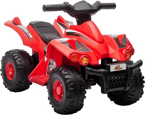 Qaba Kids ATV ، 6V 4 Wheeler Kids Quad Car ، ركوب كهربائي يعمل بالبطارية على لعبة مع Music for Boys & Girls تتراوح أعمارهم بين 2 و 6 سنوات ، أسود in Saudi Arabia