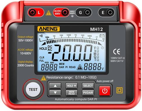 MH12 عزل earth Resistance Tester Digital Meter AC DC Ammeter Transistor Tester LCD MEGOHMMETER METER in Kuwait