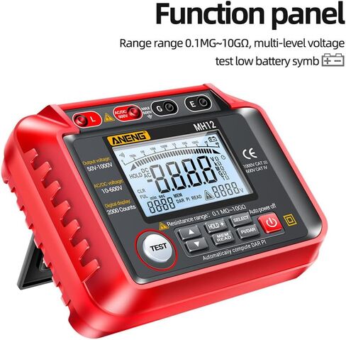 MH12 عزل earth Resistance Tester Digital Meter AC DC Ammeter Transistor Tester LCD MEGOHMMETER METER in Kuwait