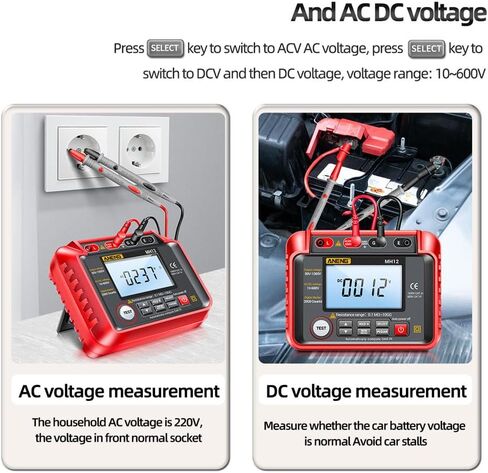 MH12 عزل earth Resistance Tester Digital Meter AC DC Ammeter Transistor Tester LCD MEGOHMMETER METER in Kuwait