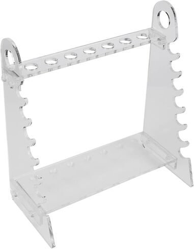 Qiilu Premium Organic Glass Pipette Rack - تصميم شبه منحرف لمباريات متعددة ، قطر ثقب 1.5 سم ، حامل دعم متعدد الاستخدامات in Saudi Arabia