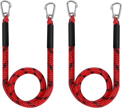 4ft Bungee Dock Line مع خطافات مزدوجة ، وملحقات قارب متميزة ، وخطوط الرصيف لرسو آمن للقارب ، و PwC ، و Jet Ski ، و Pontoon ، و Kayak ، و Canoe ، و Power Boat (Blue & Black) in Kuwait