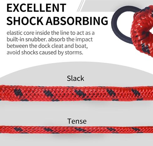 4ft Bungee Dock Line مع خطافات مزدوجة ، وملحقات قارب متميزة ، وخطوط الرصيف لرسو آمن للقارب ، و PwC ، و Jet Ski ، و Pontoon ، و Kayak ، و Canoe ، و Power Boat (Blue & Black) in Kuwait