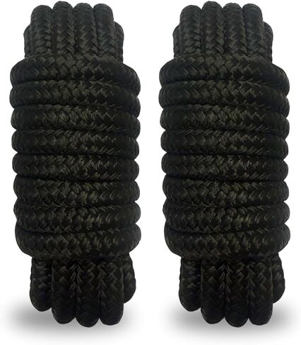 حبل قارب قفص الاتهام ، حبل قارب مزدوج ، قطره 1/2 بوصة ، طوله 15 قدمًا ، مع ثقوب الربط 12 بوصة ، لقوارب صغيرة إلى متوسطة الحجم تصل إلى 35 قدمًا. (أسود ، 1/2 "× 15" ، 2 حزمة) in Saudi Arabia