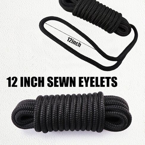حبل قارب قفص الاتهام ، حبل قارب مزدوج ، قطره 1/2 بوصة ، طوله 15 قدمًا ، مع ثقوب الربط 12 بوصة ، لقوارب صغيرة إلى متوسطة الحجم تصل إلى 35 قدمًا. (أسود ، 1/2 "× 15" ، 2 حزمة) in Saudi Arabia